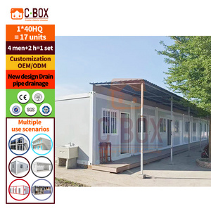 Cbox new technology prefab container office steel structure frame welded flat pack container house as dormitory