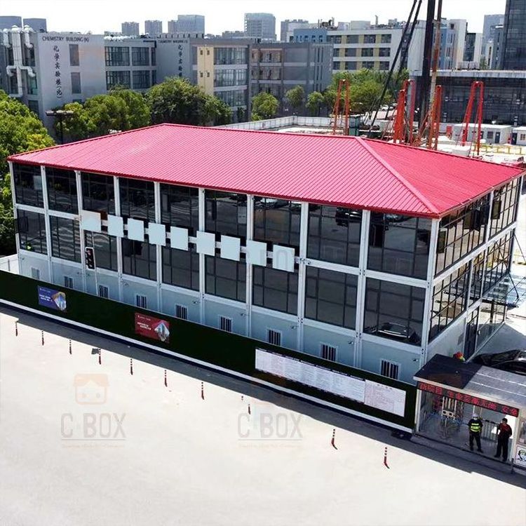 Cbox Luxury Well-designed Prefabricated Glass Curtain Wall Office Building Container Prefab House