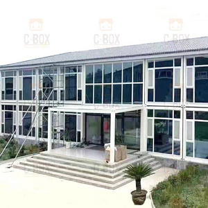 Cbox Luxury Well-designed Prefabricated Glass Curtain Wall Office Building Container Prefab House