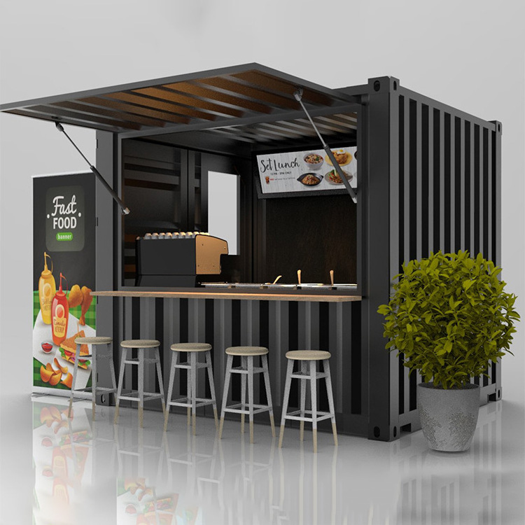 Moveable Store Custom made 10ft movable store cafe bar shipping container food coffee ...