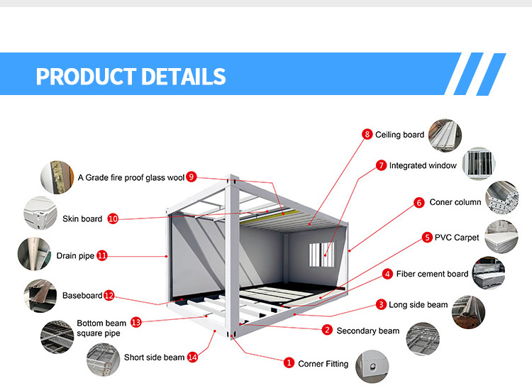 Modern modular flatpack prefab tiny prefabricated office house container home casas prefabricadas