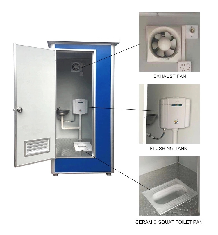 Ready To Use Prefab House Chemical Toilet Outdoor Mobile Plastic Portable Toilets And Showers For Camping