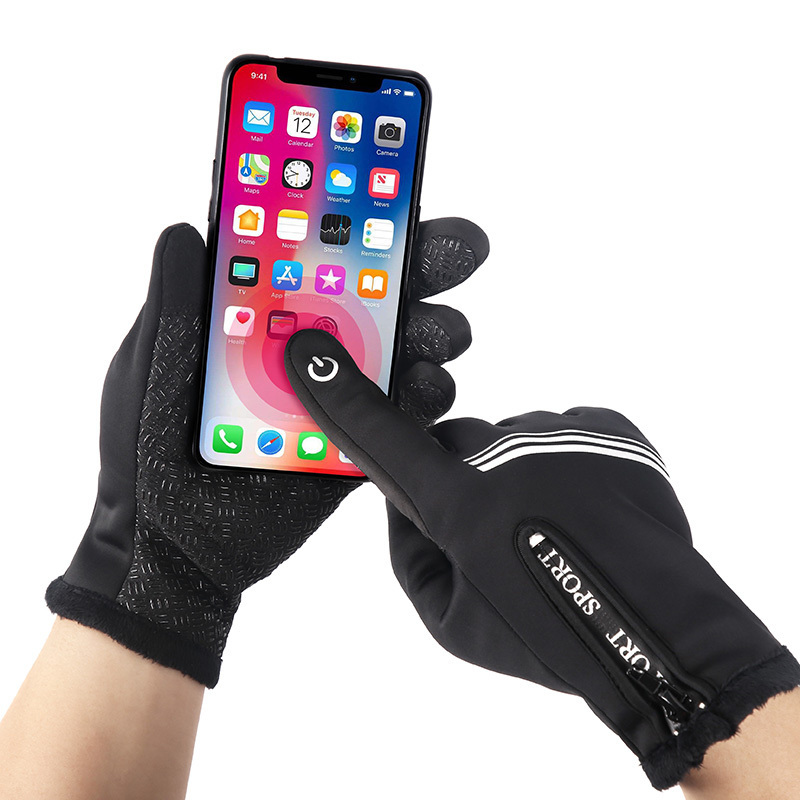 CBR ODM S175 Winter Ski Touch Screen Thermal Windproof Heated Full Finger Motorcycle bike gloves bicycle Cycling Mittens