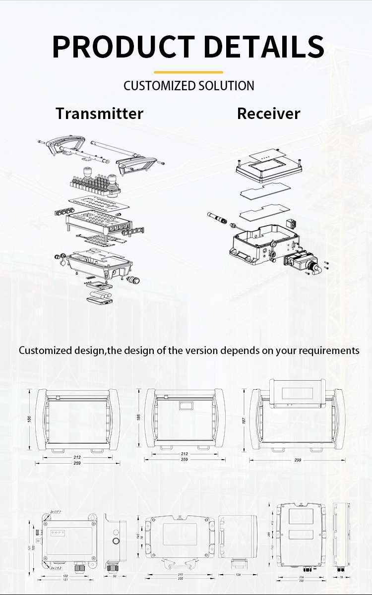CBR tansimitter and receiver radio remote and overhead crane wireless remote control for concrete pump truck