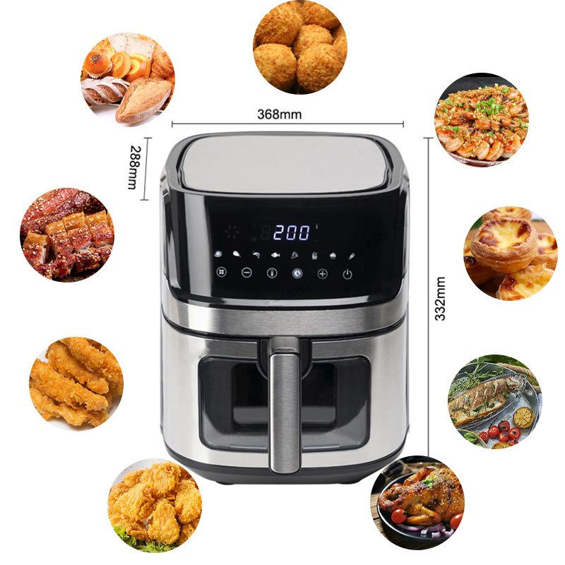 Top Sale air fryer 6 liters control air fryer electric deep smart air fryer 8L