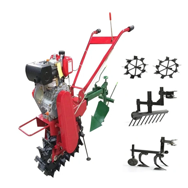 Hot sale mini land machine cultivator rotary tiller agricultural mini crawler cultivator mushroom cultivation