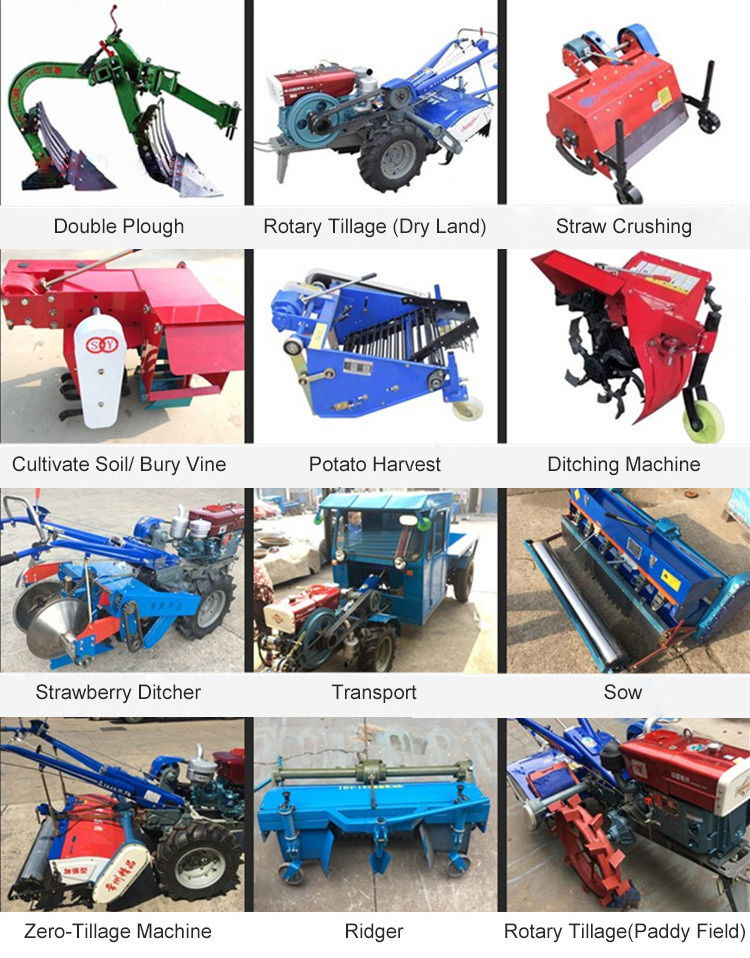 CHANGTIAN agricultural machinery walking tractor disc plough 2 wheel walking tractor power tiller walking tractor for farm