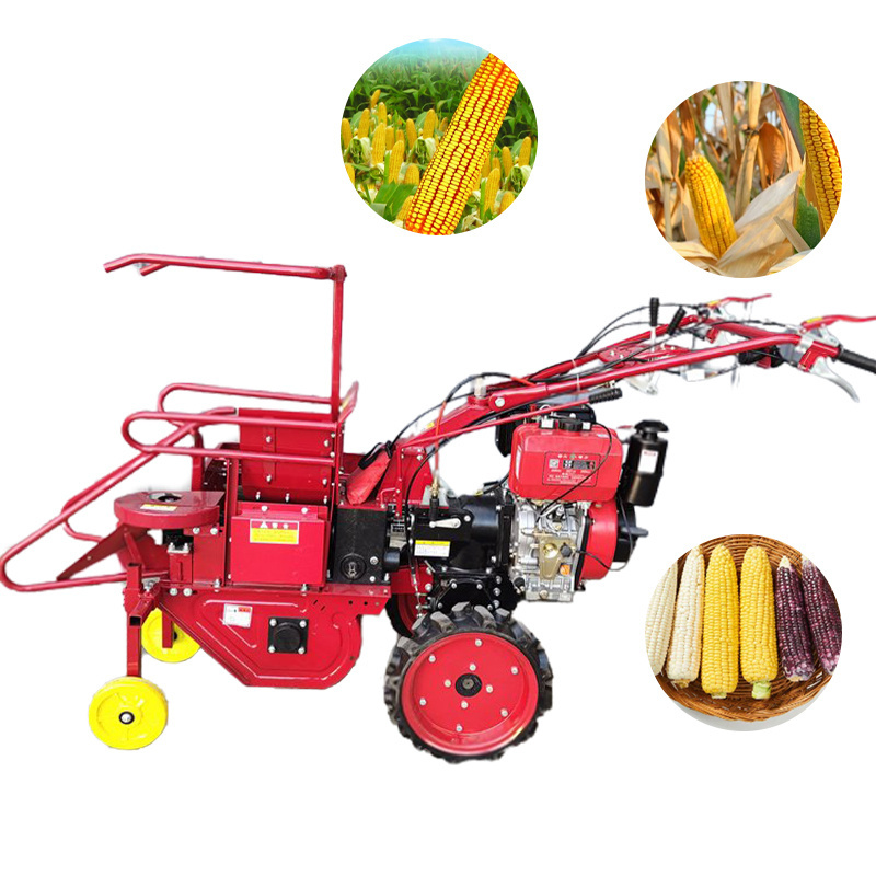 Hot sale sunflower harvesting corn sheller used mini two rows mini reaper machine for harvesting