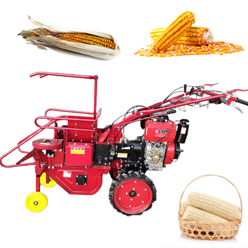 Hot sale sunflower harvesting corn sheller used mini two rows mini reaper machine for harvesting