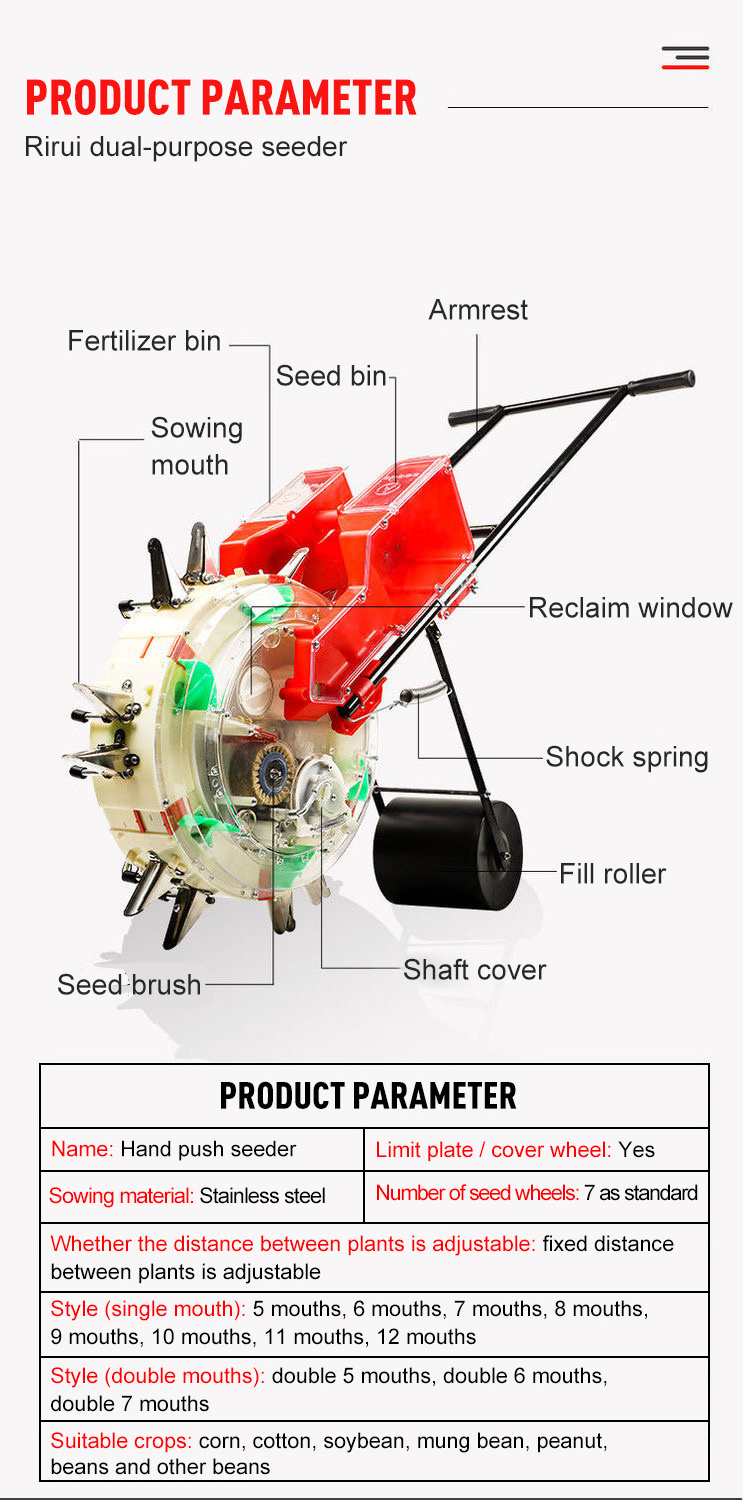 Hot Sale Farm Machinery Multi Crop single row corn small seed planter machine seeder manual for tractor