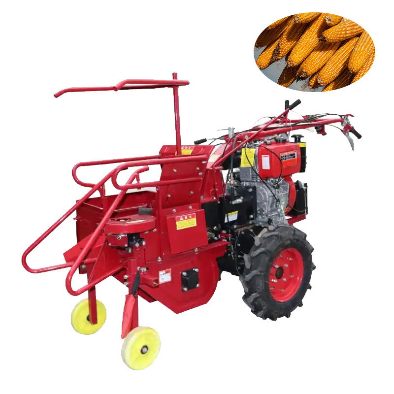 Hot sale sunflower harvesting corn sheller used mini two rows mini reaper machine for harvesting