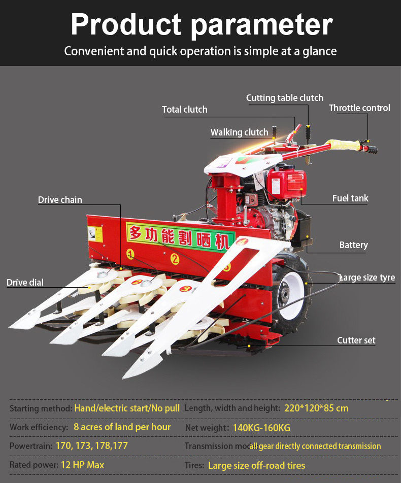 High quality henan mini combine harvester kubota mini rice harvester lovol mini combine harvester