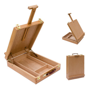 Bview Art Hot Selling Large Adjustable Wood Table Sketchbox Easel For Painting Drawing