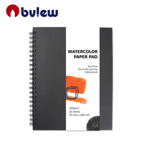 New Design Professional Spiral Bind 300gsm 20sheets Thick Acid-free Watercolor Paper Pad For Drawing