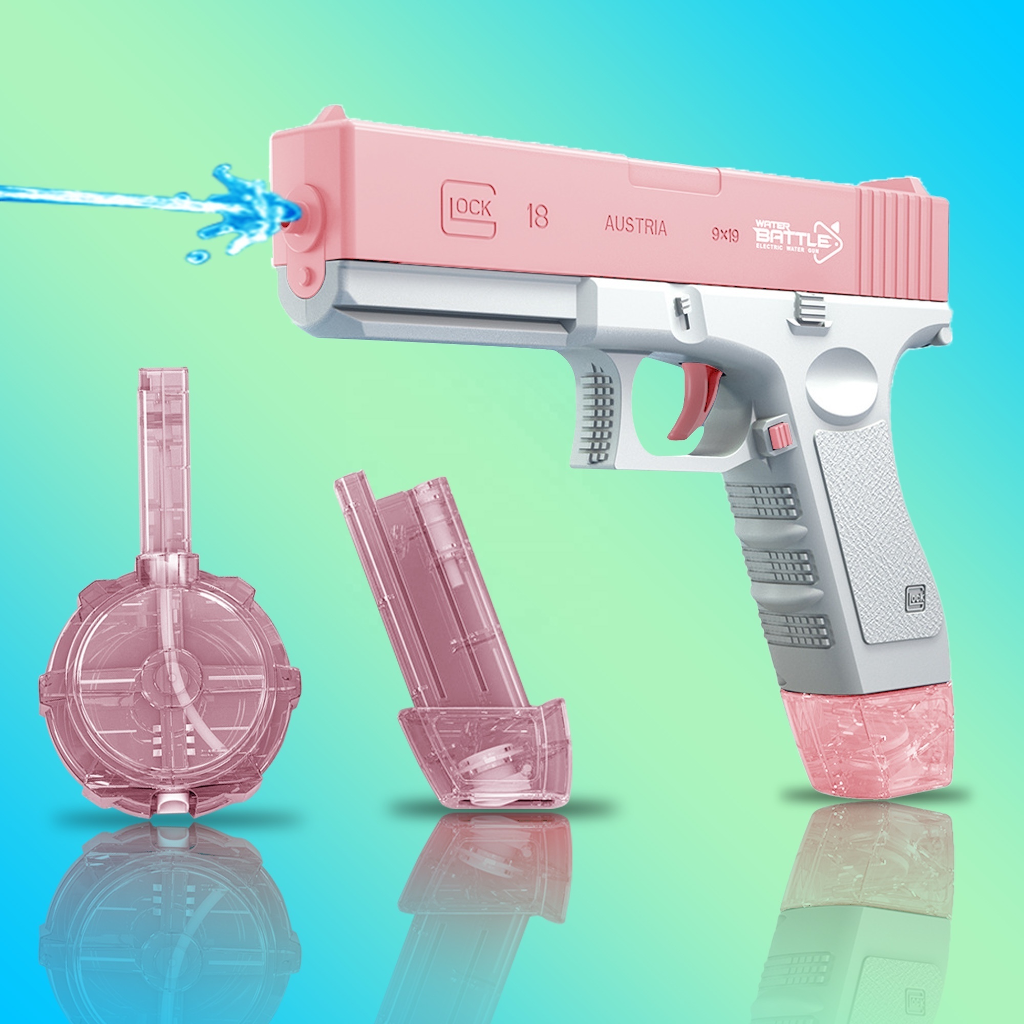 Water gun toy Glock pistol electric high pressure continuous shot large capacity water storage beach water game toy gun for  kid