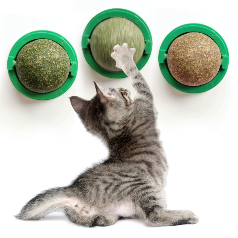 Pet supplies Catnip ball Self Funny cat sticker toy Bite resistant toys