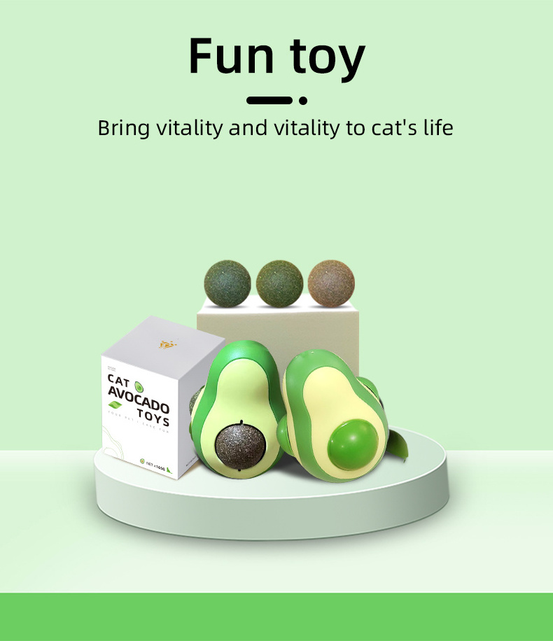 Cat Catnip Toys Cat Puzzle Toys Tumbler Interactive Cat Toys for Indoor, Avocado Cat Puzzle Feeder, Funny Kitten Treats