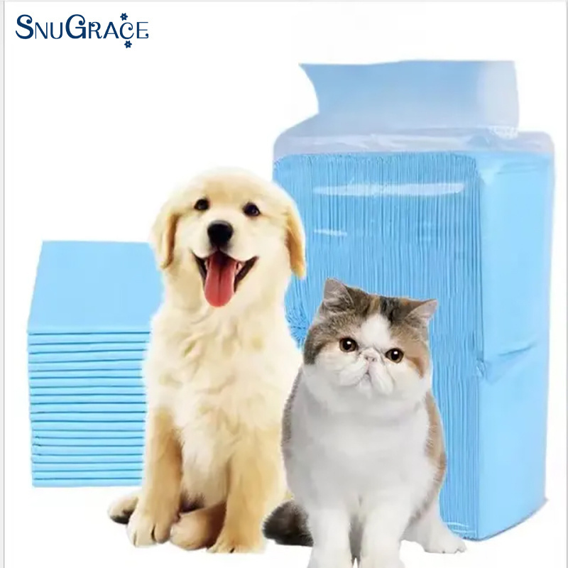 SNUGRACE Manufacturer Sample Free customized Disposable Dog Pee Blue Pads Pet Puppy Training Pads dog diaper