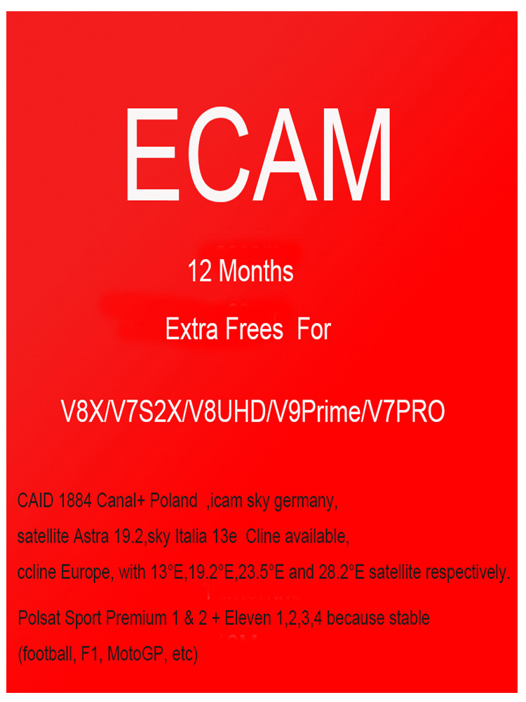 Global Ecam Mars Account 1 Year For GTMEDIA V8X V9 Prime V8 UHD V7S2X V7S5X DVB-S S2/S2X Stable Server Box ID Activation