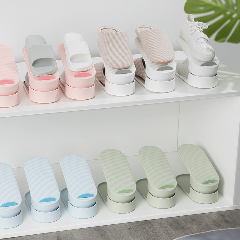 [Liangshe original] adjustable shoe rack space-saving double layer shoe support household Slipper rack layered storage rack