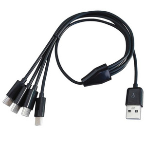 USB A to C Splitter Cable, USB A 2.0 to 4 USB Type C 3.1 Date Charing Charger Cable Wire Cord for CellPhone Tablet Pad