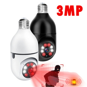 H265 3MP 1296P HD dual light Night Vision Full Color Indoor Security Monitor  Surveillance  network e27 wifi ip Bulb lamp Camera