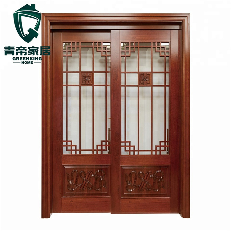 Fancy Elegant Entry interior wooden Veneer Door Design