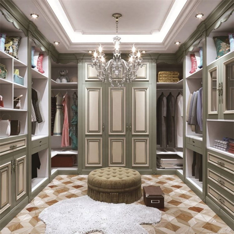 Customized Walk in closet island organizers wardrobe furniture for bedroom