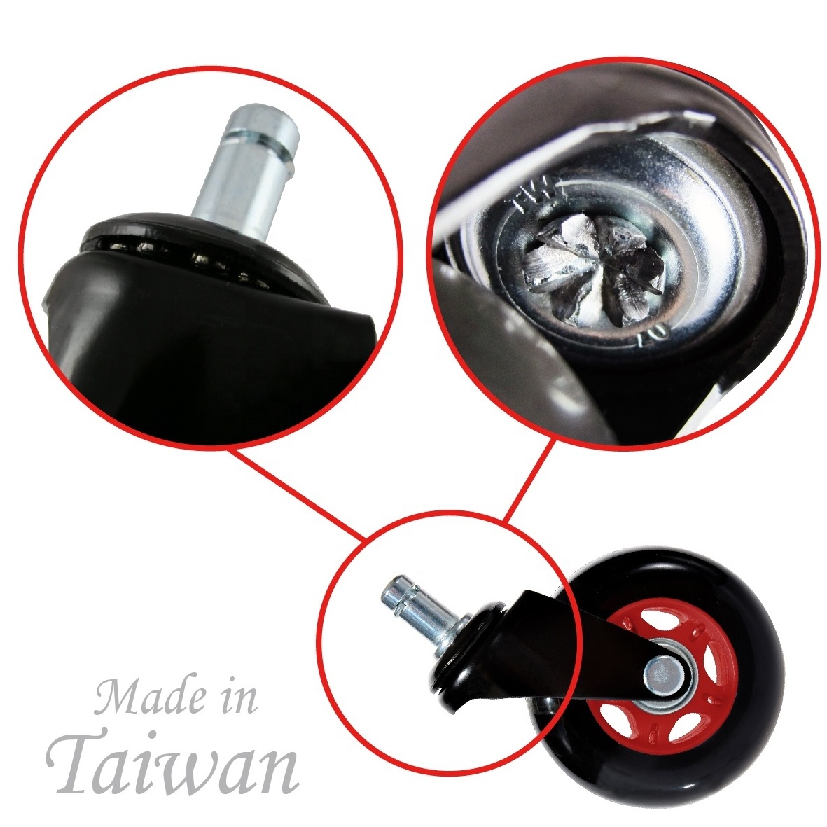 3 Inch Swivel Removeable Black Rollerblade Office Chair Caster Wheels