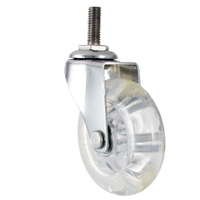 3 Inch Translucent Caster Wheel With Replacement Office Dolly Wheels