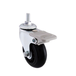 Locking Caster 2.5 Inch PVC Wheel With M8 X 15mm Threaded Stud