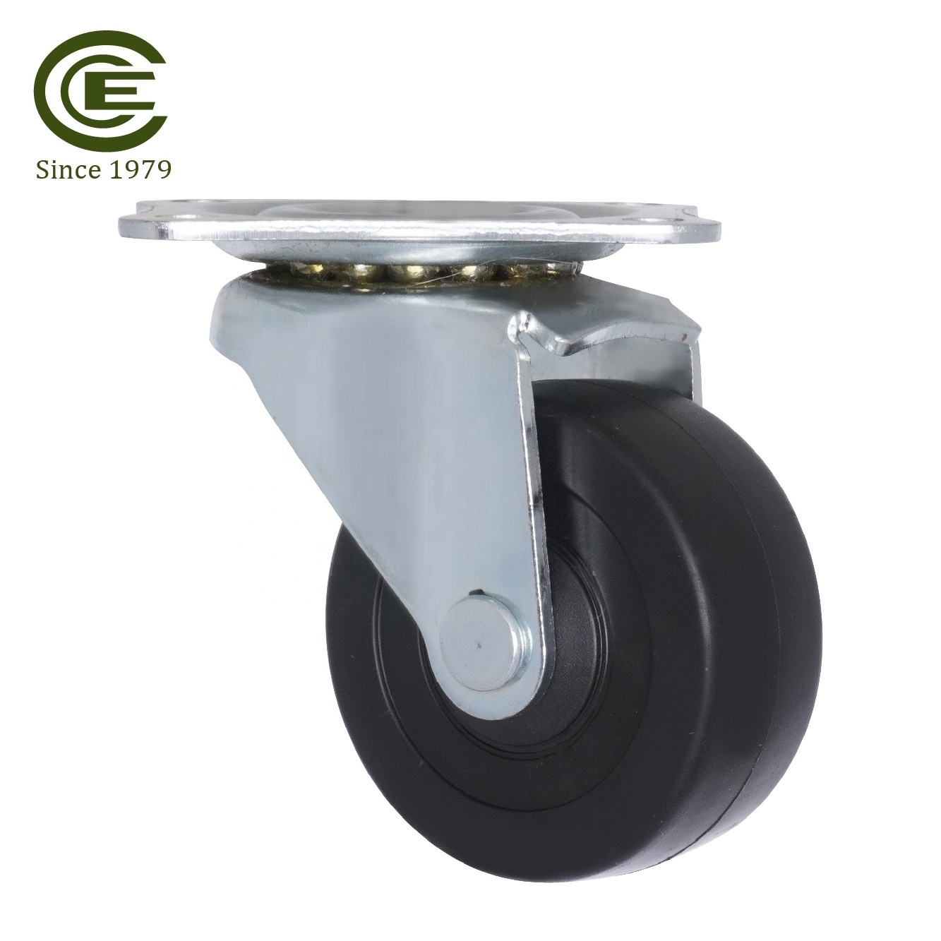 50mm Small Industrial Rubber Trolley Plate Wheels Swivel TPR Caster