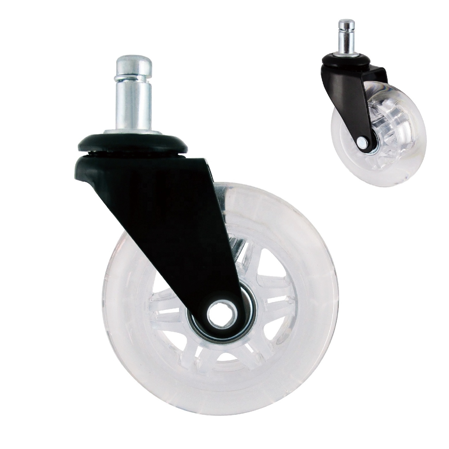 Office Chair Caster Wheels Safe for All Floors Including Hardwood - Perfect Replacement for Desk Floor Mat