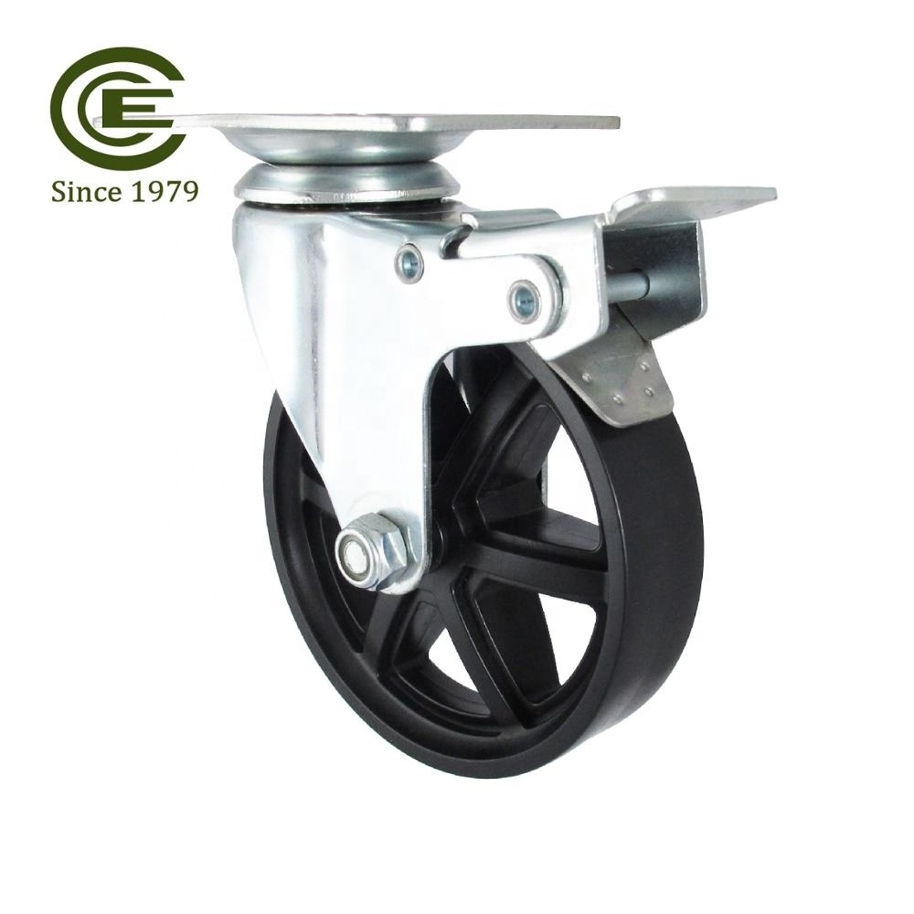 CCE Caster 4 Inch Large Industrial Furniture Steel Locking Caster Wheels