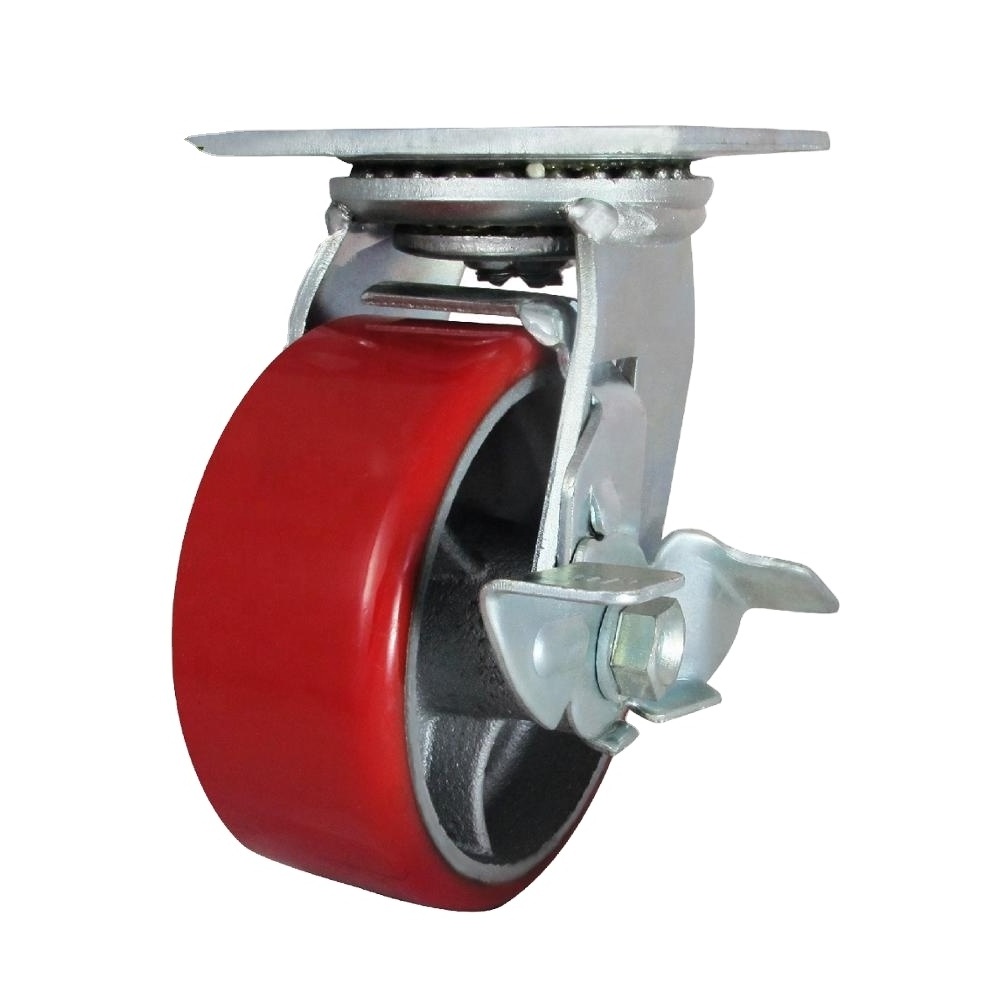 5 Inch Small Heavy Duty Iron Metal Locking Swivel Casters