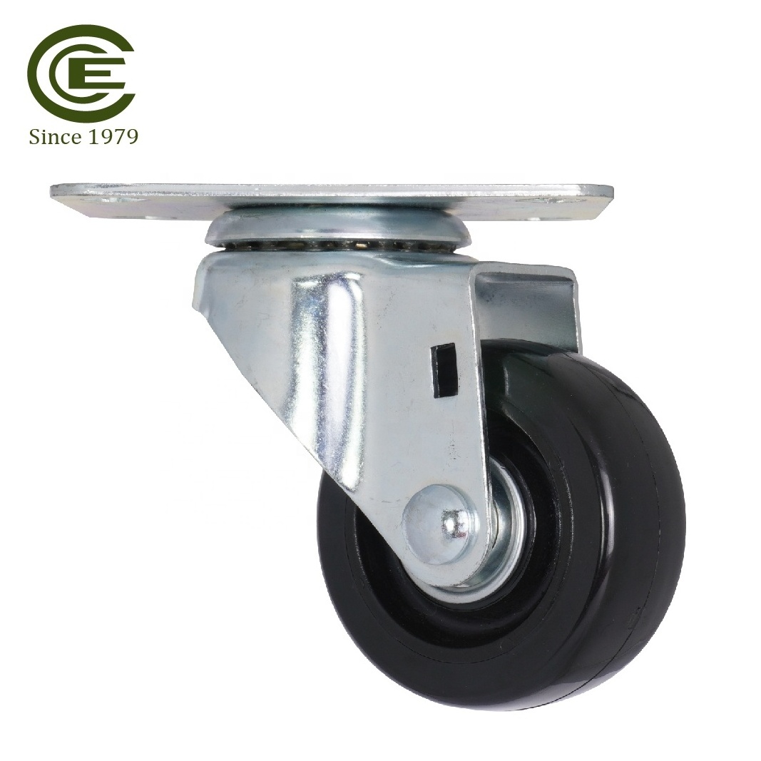 Industrial 76mm Swivel Metal Plate Caster Manufacturers Moving PP Wheel