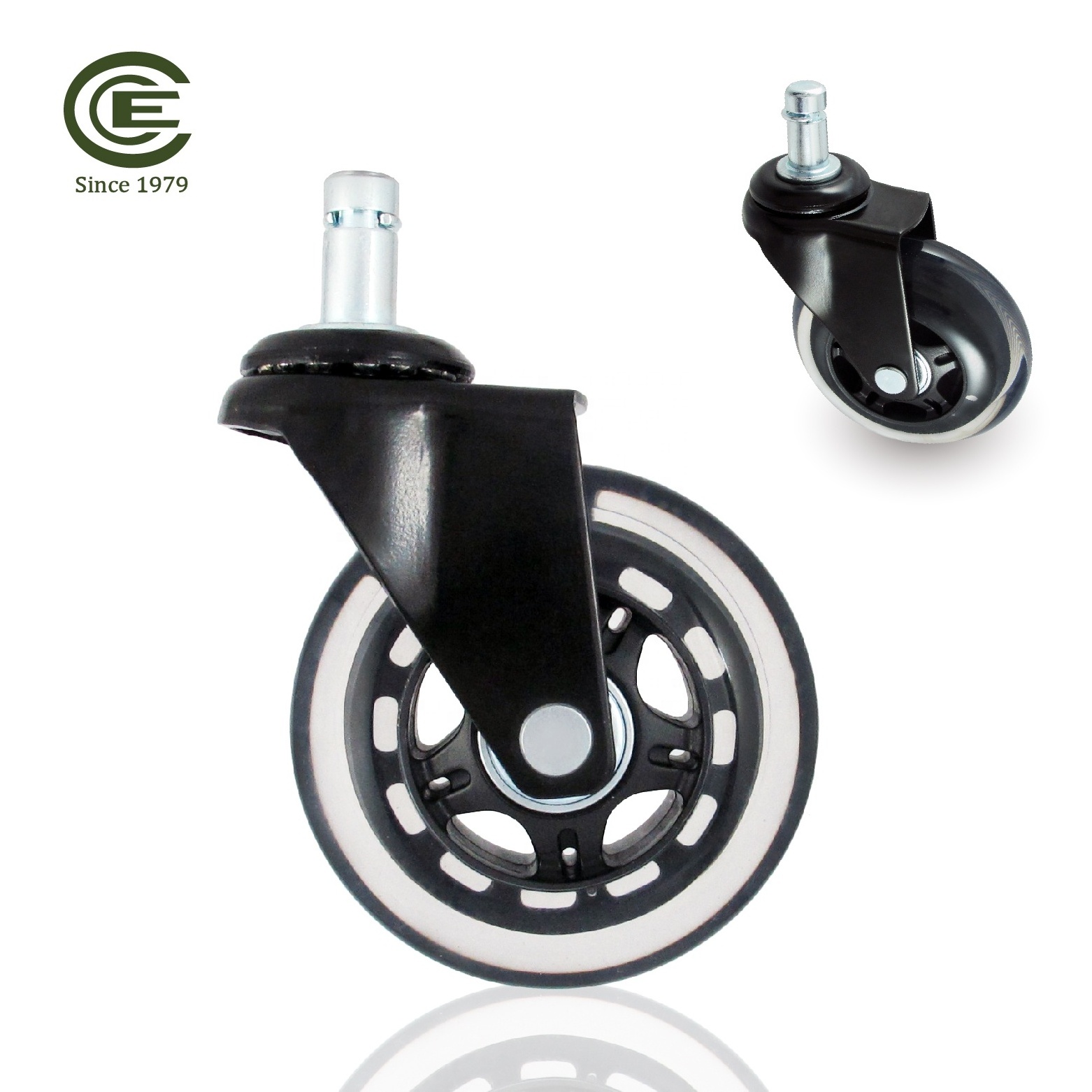 CCE Caster 3 Inch PU Rollerblade Office Chair Furniture Caster Wheels