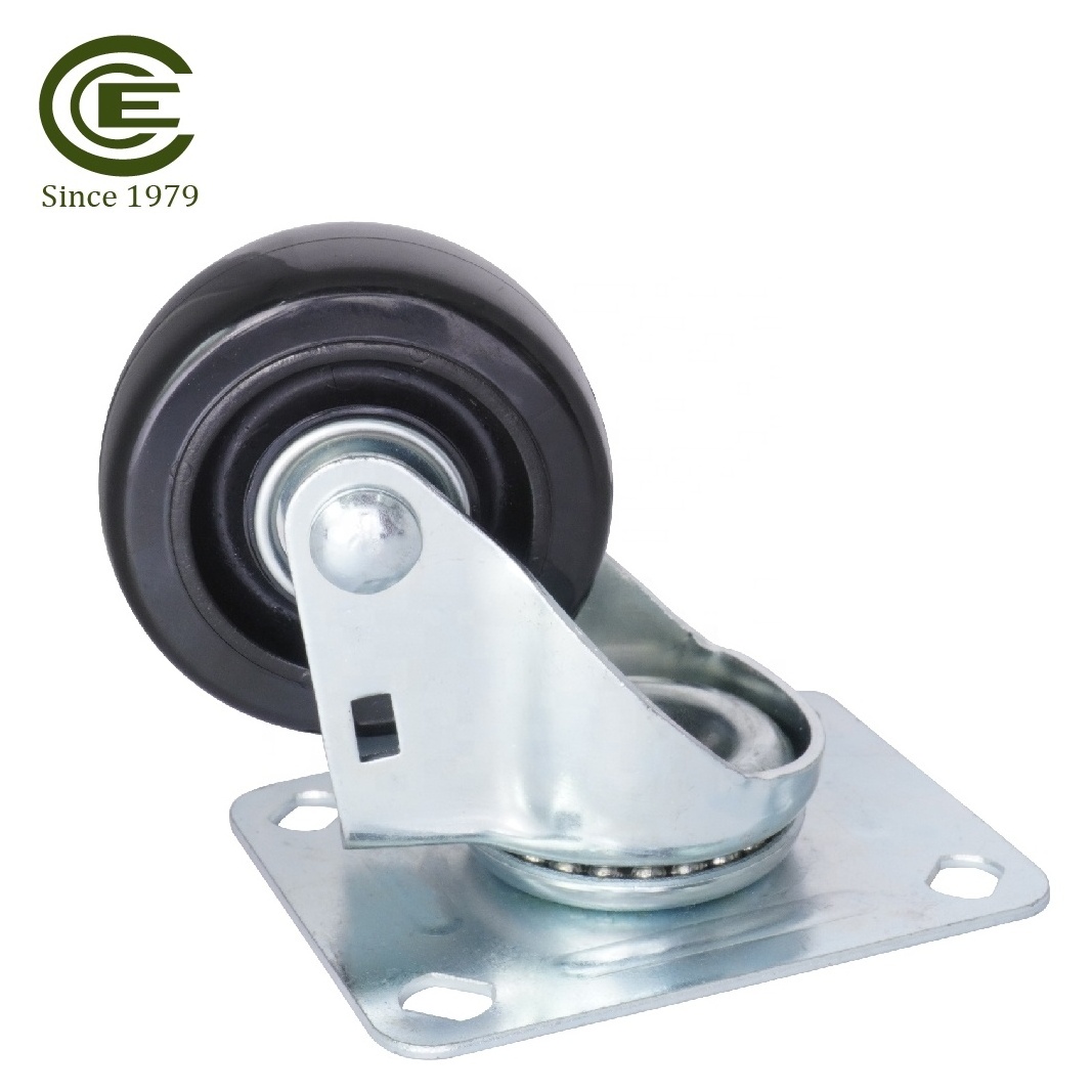 Industrial 76mm Swivel Metal Plate Caster Manufacturers Moving PP Wheel