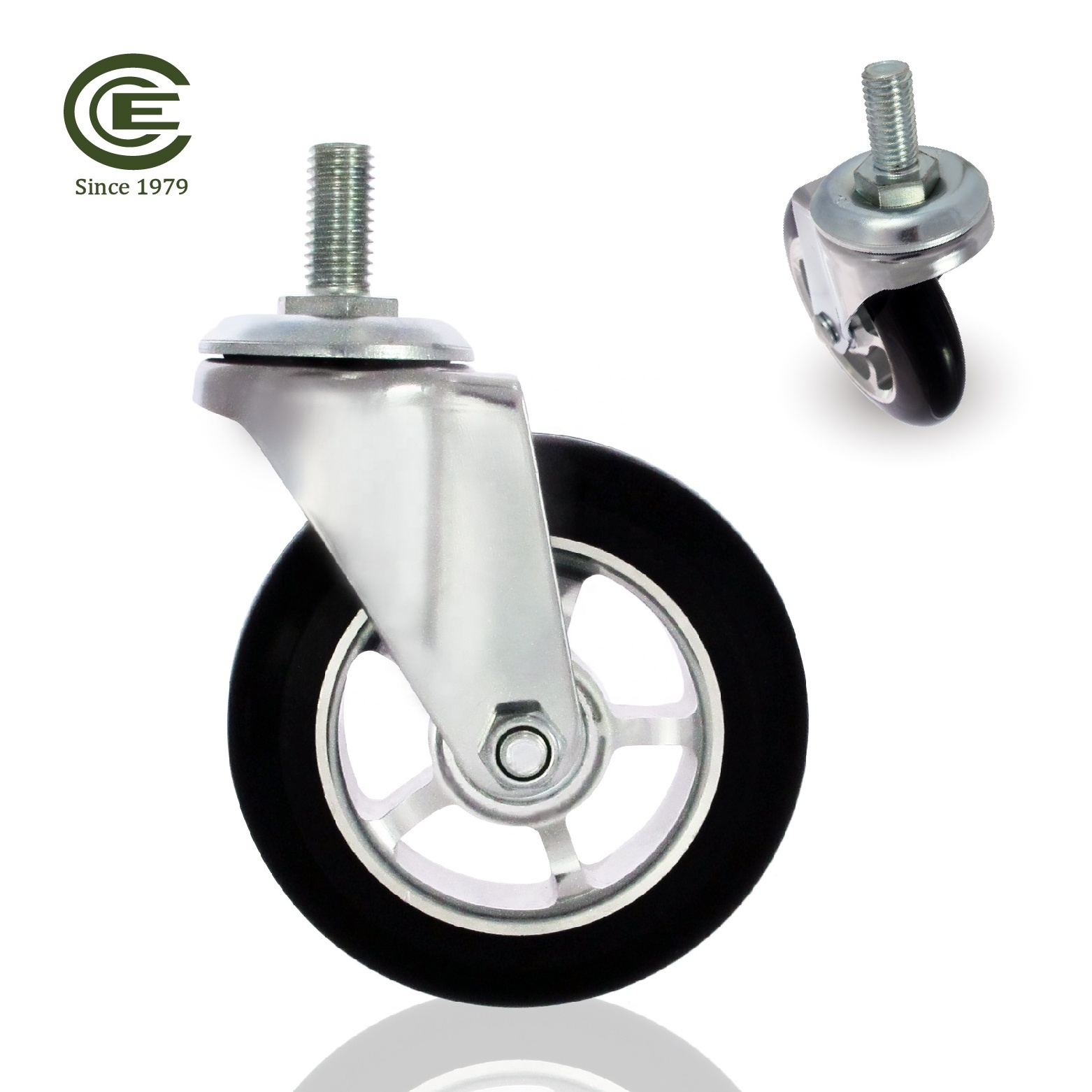 CCE Caster 4 Inch Aluminum Bearing Caster Polyurethane Wheel