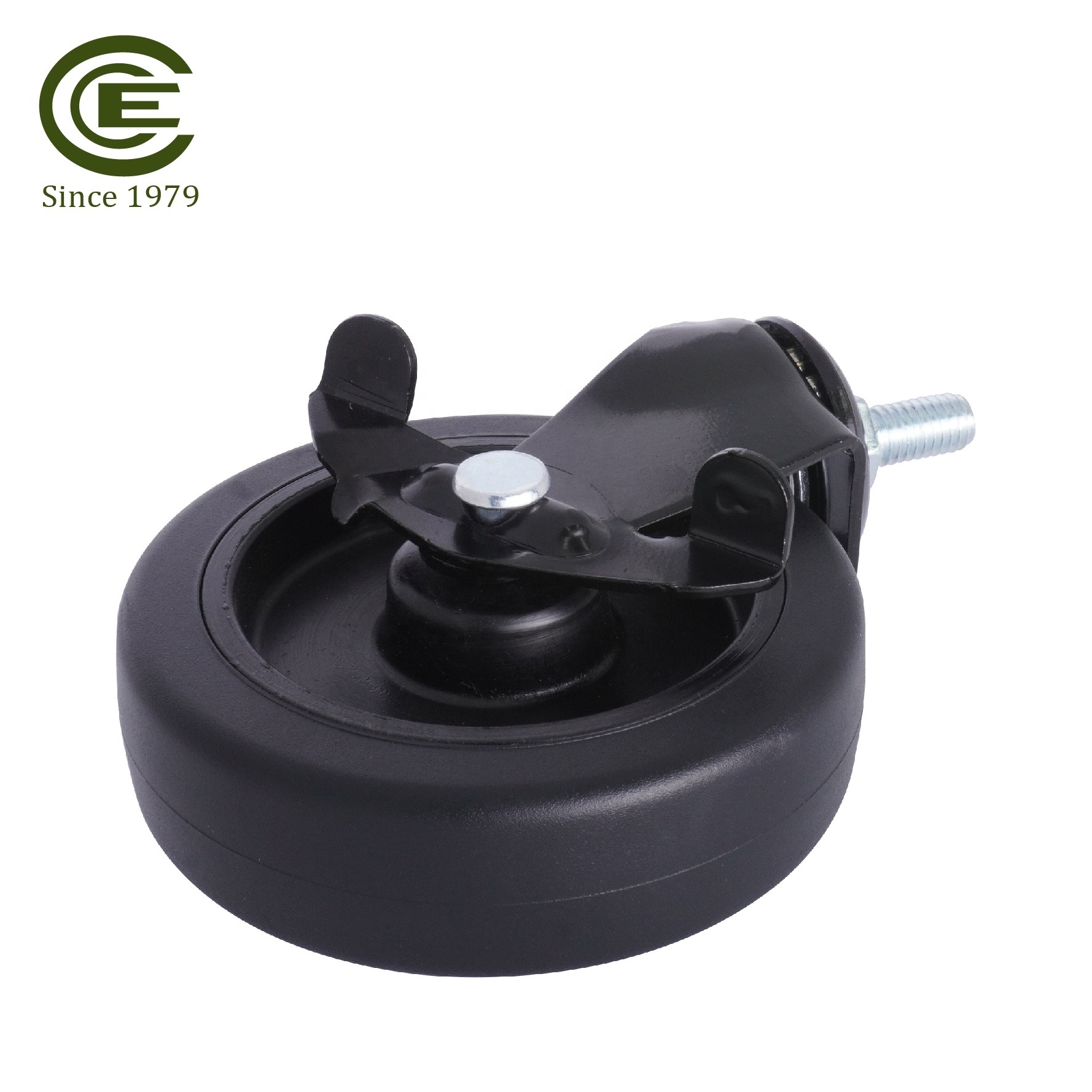 3 Inch M8 Threaded Caster TPR Rubber Swivel Casters For Furniture