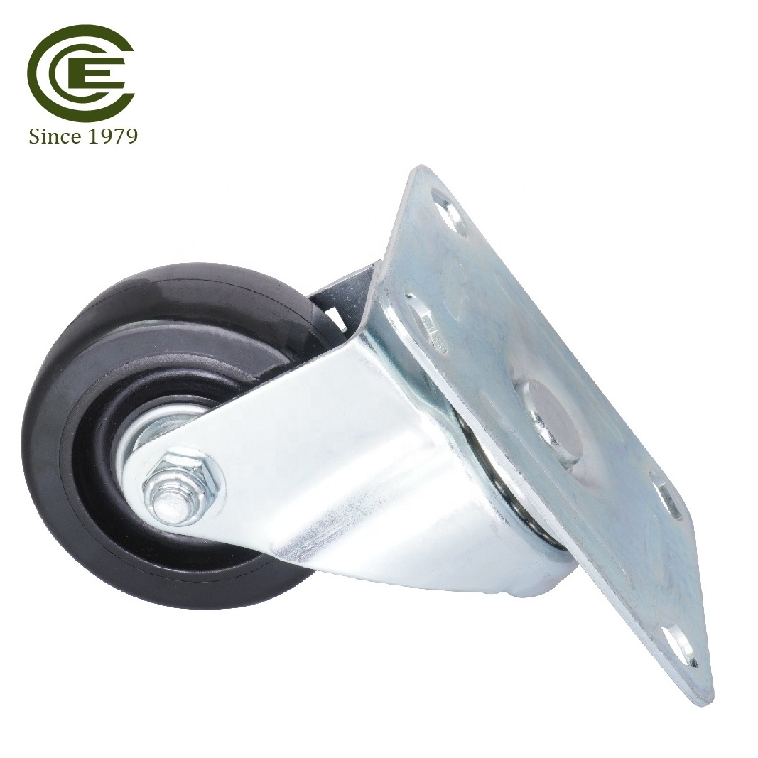 Industrial 76mm Swivel Metal Plate Caster Manufacturers Moving PP Wheel