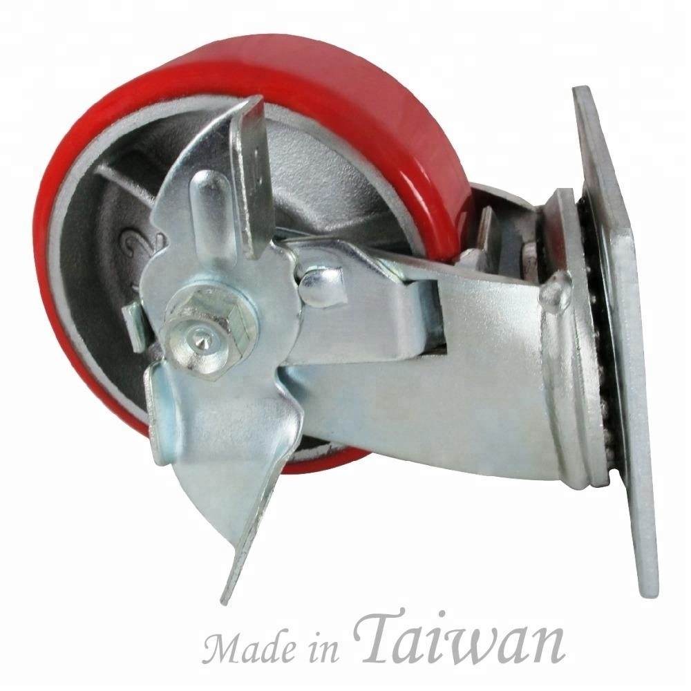 5 Inch Small Heavy Duty Iron Metal Locking Swivel Casters