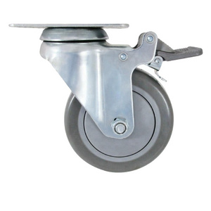 CCE Caster 4 Inch Polyurethane Silent Trolley Wheels With Brake