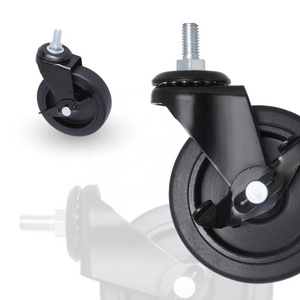 3 Inch M8 Threaded Caster TPR Rubber Swivel Casters For Furniture