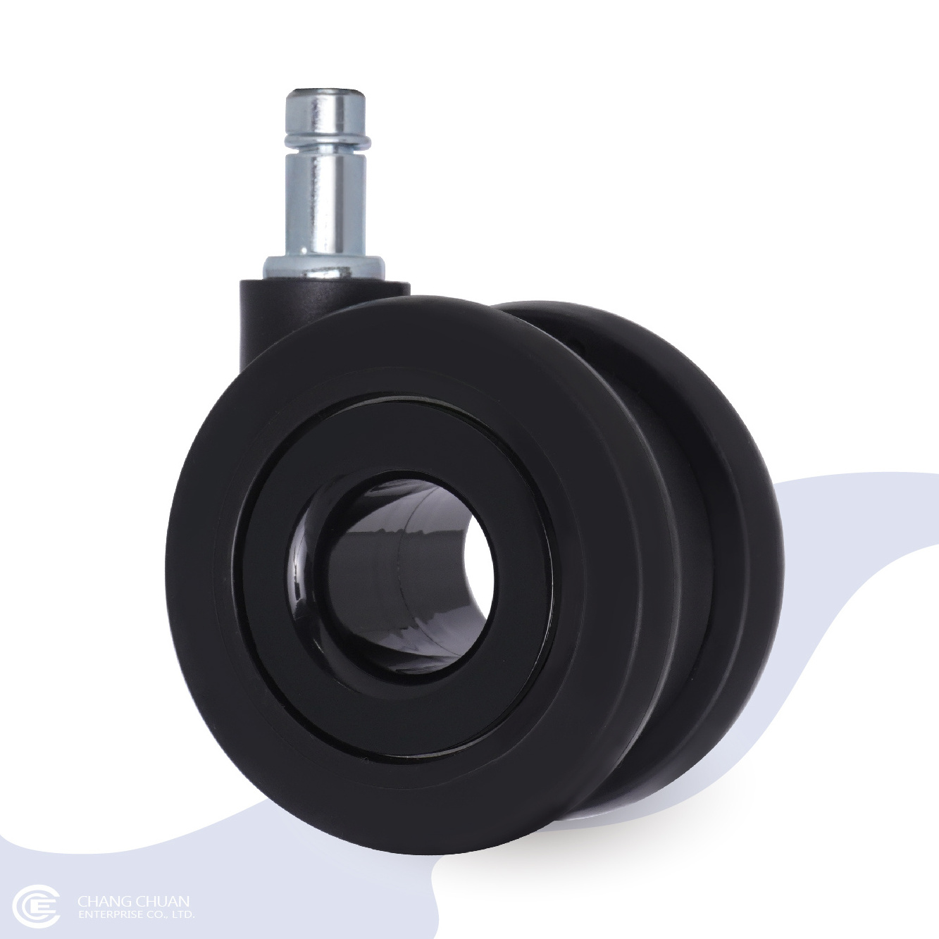 CCE Caster 70mm High Quality Twin Wheel Office Chair Wheel Caster, Smooth Rolling, Quite, Heavy Duty Rubber (Set of 5) Wheel