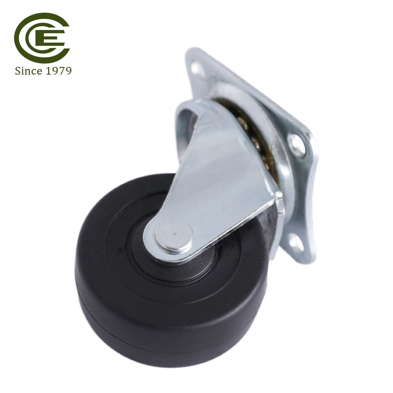 50mm Small Industrial Rubber Trolley Plate Wheels Swivel TPR Caster