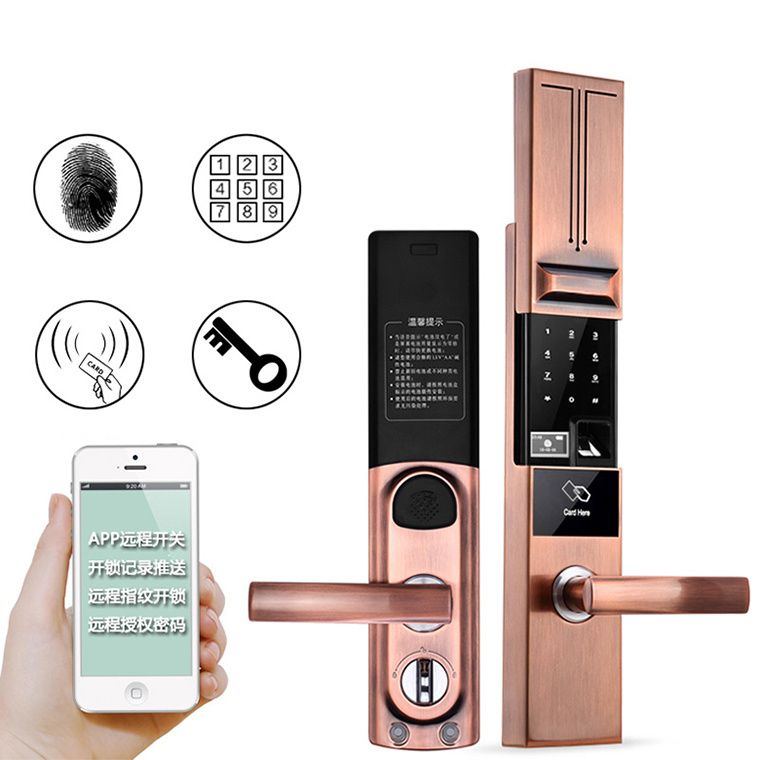 Safe Keyless Wifi BLE Electronic Digital Fingerprint Smart Door Lock ...