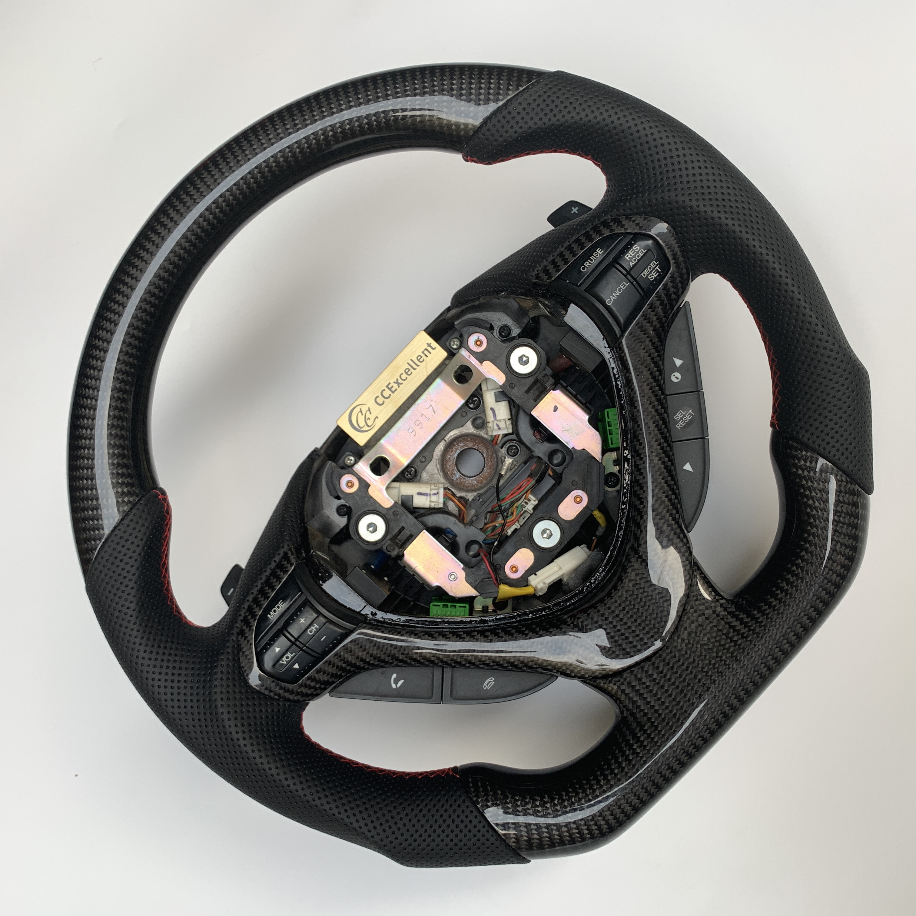 CCexcellent New design wholesale price carbon fiber steering wheel for Acura TSX with perforated leather carbon trim shifters