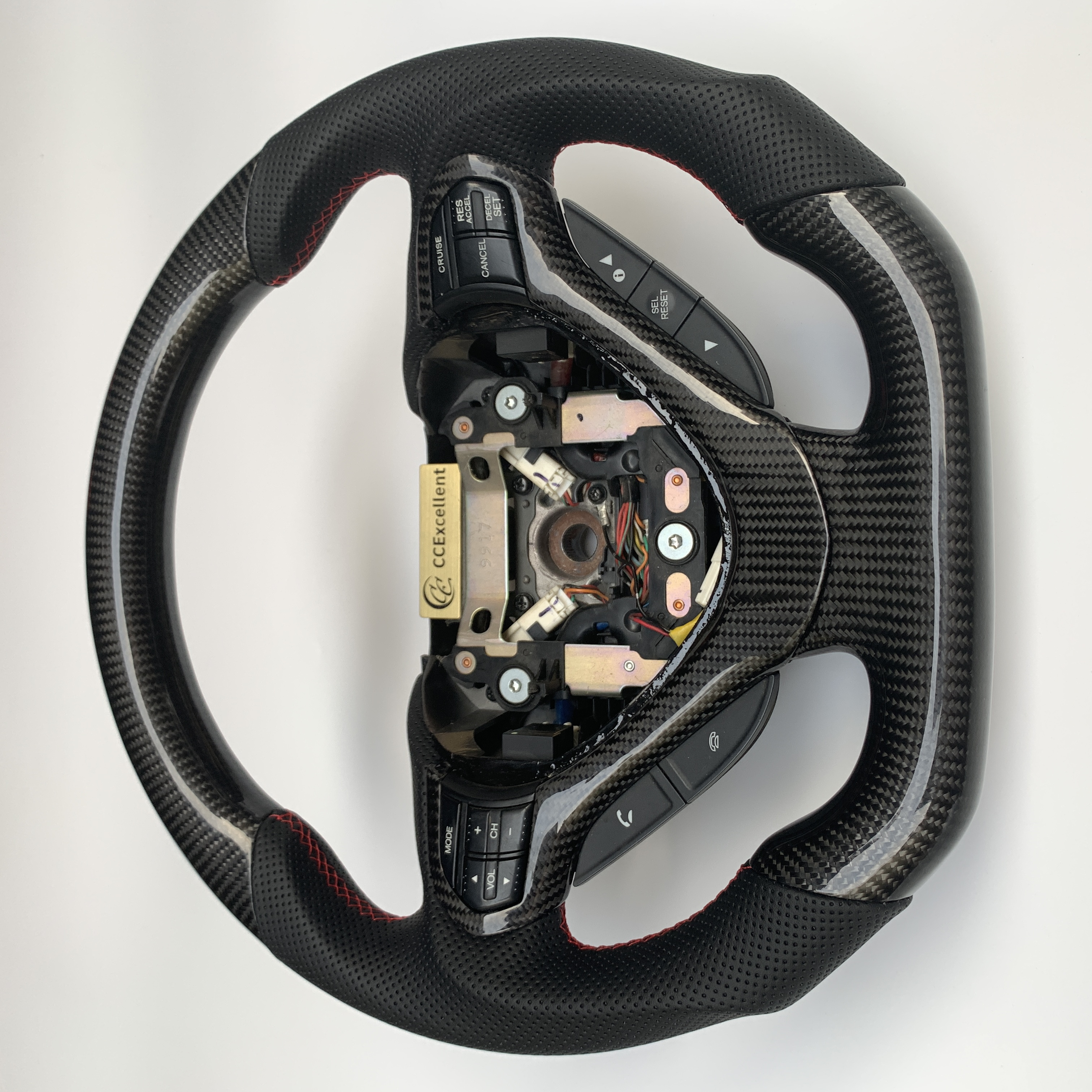 CCexcellent New design wholesale price carbon fiber steering wheel for Acura TSX with perforated leather carbon trim shifters