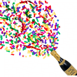 Champagne Bottle Confetti Popper shoots colorful foil confetti for sale